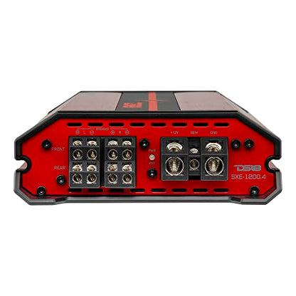 DS18 SXE-1200.4/RD Car Amplifier Stereo Full-Range Class A/B 4-Channel 60x4 RMS @4 OHM 1200 Watts - Powerful and Compact Amp for Speakers in Car Audio System - style: SXE-1200.4/RD