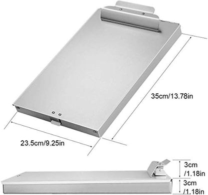 ZCZN Recycled Aluminum Storage Clipboard, Clipboard Box, Form Holder, Suitable for School, Office, Jobsite or Medical Staff, 9.25 x 13.78 Inches, Silver