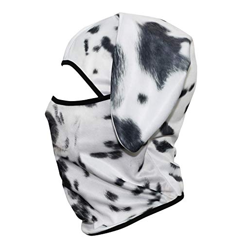 WTACTFUL 3D Animal Ears Balaclava, Breathable Face Mask for Halloween | Stand-Up Ears, Windproof Dustproof, Quick-Dry, No Fade Print, Soft, for Music Festivals Raves Ski Snowboard Moto Party - color: Dalmatian Mss-02