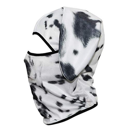 WTACTFUL 3D Animal Ears Balaclava, Breathable Face Mask for Halloween | Stand-Up Ears, Windproof Dustproof, Quick-Dry, No Fade Print, Soft, for Music Festivals Raves Ski Snowboard Moto Party - color: Dalmatian Mss-02