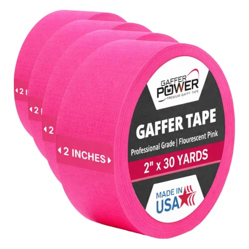 Gaffer Power Fluorescent Pink Gaffer Tape 2 Inch x 30 Yards, 11.5 Mil (Pack of 4) - color: Pink, size: 2 inches x 30 yards | 4 pack
