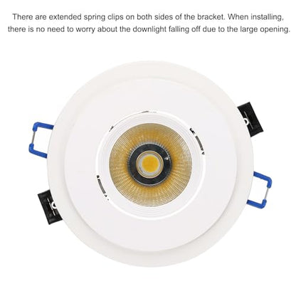 PATIKIL 7W 4.3" OD 3" ID Light Trim Ring, 2pcs Downlight Mounting Bracket Circular Light Cover Light Fixture for Ceiling Wall Recessed Can Downlight, White - color: White, size: 4.3" x 3"