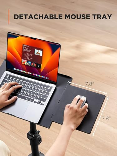 AMADA HOMEFURNISHING Foldable Projector Tripod, Multipurpose Laptop Stand with Removable Mouse Tray, Adjustable Height 25-63 Inch, Outdoor Movie Projector Stand, AMPS03 - size: 25-63 inches