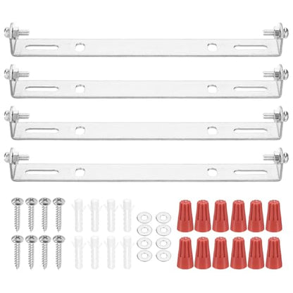 4 Set 160mm 6.3" Mounting Bracket Kit Silver Tone w/Screws | Universal Light Fixture, Ceiling Light Plate, for Chandeliers - size: 160mm (6.29")