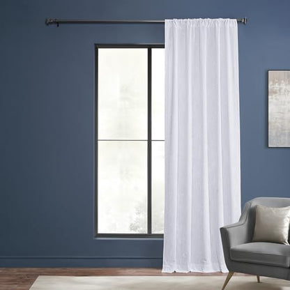 HPD Half Price Drapes Lush Crush Velvet Curtains - Room Darkening Curtain 120 Inches Long for Bedroom & Living Room, Luxury Look, Rod Pocket Design, (1 Panel), 50W x 120L, Pearl White - color: Pearl White, size: 50"W x 120"L (Pack of 1)