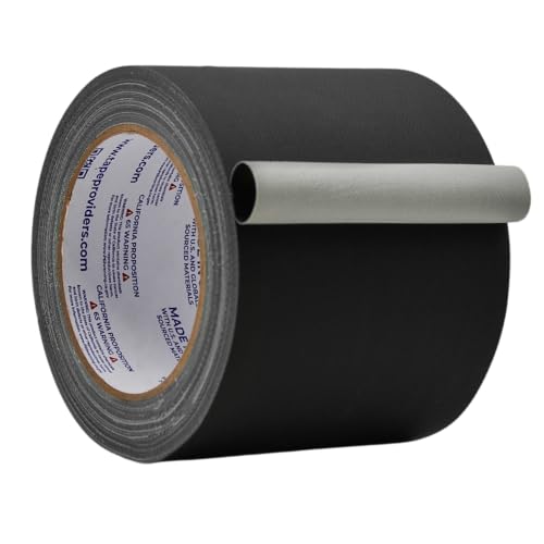 WOD GTC12 Gaffer Tape, Black Low Gloss Finish Film, 3 inch x 60 ft. (Pack of 16) Residue Free, Non Reflective Cloth Fabric, Secure Cords, Water Resistant, Photography, Filming Backdrop - color: Black, size: 3 in. - Pack of 6