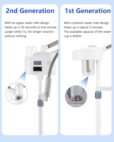 Artist hand Professional Facial Steamer with 5X LED Magnifying Lamp 3 in 1 | Hot and Cold Facial Steamer Professional Facial Machine, Esthetician Steamer for Facial Fast Heating Beauty Salon Spa Home - size: White Hot & Cold & Magnifire Lamp