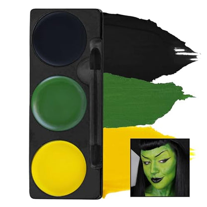 Mehron Makeup Tri-Color Halloween Makeup Palette - WITCH | 7 Shades of Mehron Greasepaint in 1 Easy to Use Palette. Perfect for Quick Costume Looks. Cruelty Free & Made in the USA. - color: As Shown