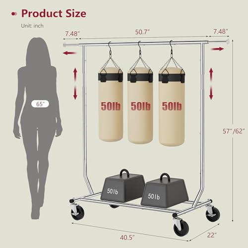 Tajsoon Clothing Rack Collapsible, Garment Clothes Rack Heavy Duty, Chrome | Foldable Garment Rack with Wheels & Extendable Rod, 250LBS Rolling Rack with Shelf for Bedroom, Laundry Room, Clothes Store - style: Single Rod Commercial