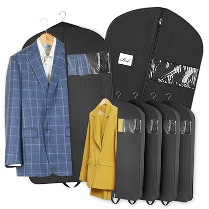Garment Bags for Hanging Clothes 3-Pack - Travel Suit Closet Covers for Men and Women - Long Dress, Mens Jackets, Coats, Shirts, Dance Clothing Protector - Zipper Hanger Wardrobe Dust Cover (42 Inch) - size: 42-Inch, 3-Pack