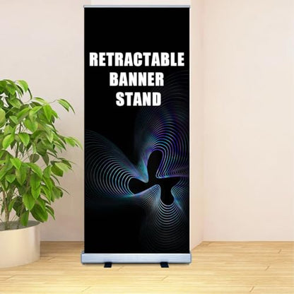 Heavy-Duty 36''x 80'' Retractable Banner Stand Roll Up Banner Stand Advertising Display Stand with Padded Canvas Bag