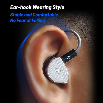 BQEYZ BQ10 12mm Dynamic Wired Earphones, 3.5mm in-Ear Monitor IEM | 0.5-inch dynamic driver, silver housing, compatible with smartphones, available with or without remote microphone - size: 3.5mm without Mic
