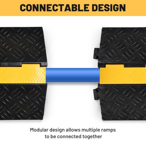 Yescom Cable Ramp Protector 1 Channel Garden Hose Protecitive 44000 Lbs Load Capacity Heavy Duty, 39.37"x22.83"x4.72" Speed Bump for Road, Driveway, Walkway and Commercial Use - size: 3.9"H - 1 Channel