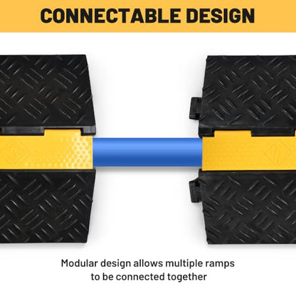 Yescom Cable Ramp Protector 1 Channel Garden Hose Protecitive 44000 Lbs Load Capacity Heavy Duty, 39.37"x22.83"x4.72" Speed Bump for Road, Driveway, Walkway and Commercial Use - size: 3.9"H - 1 Channel