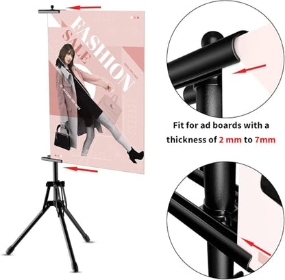 WHAUU Poster Stands for Display, Double-Sided Sign Holder Stand | Adjustable Sign Stand with Tripod, Height Up to 79 in, Poster Board Stand for Wedding, Restaurant & Business Advertising