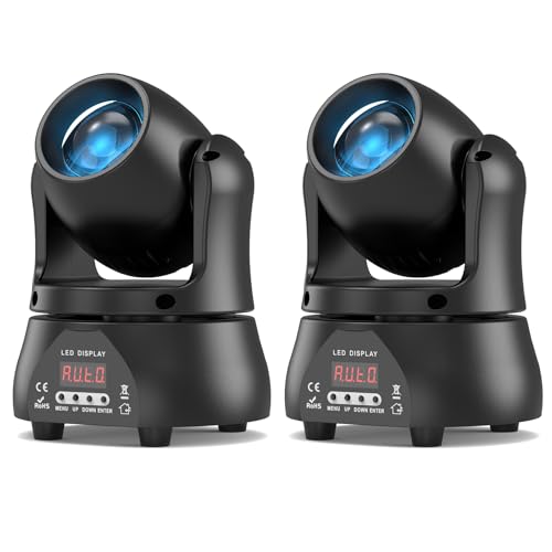 2PCS 40W LED Moving Head Light RGBW Beam Lighting Stage Spotlights with DMX Sound Activated Auto Mode for Parties Wedding Clue Live Band Show Church - color: 2 PCS