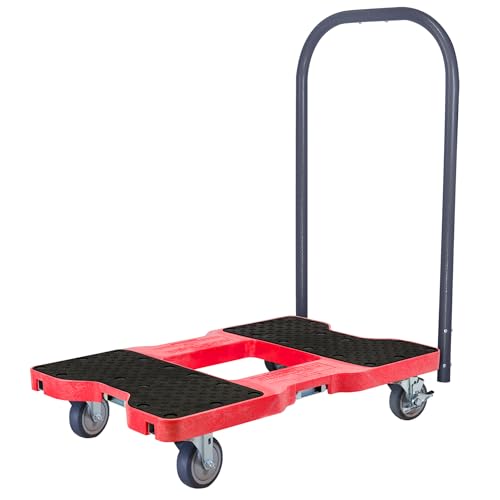 SNAP-LOC, 4 Wheel Dolly, 1,200 lb Professional E Track Push Cart Dolly, Heavy Duty Furniture Moving Cart, Modular Cargo Platform, Made in USA, Red - style: Professional E-Track Push Cart Dolly Red