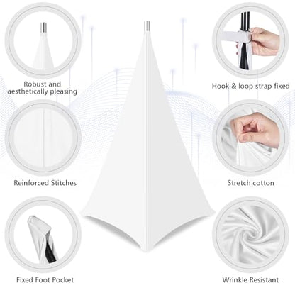 Speaker Stand Cover-Speaker Cloth with 360 Degree Cover, Speaker Tripod Scrim Cover for Speaker/Lighting with Free Travel Bag, 4 Pack White - color: white, size: 4-pack