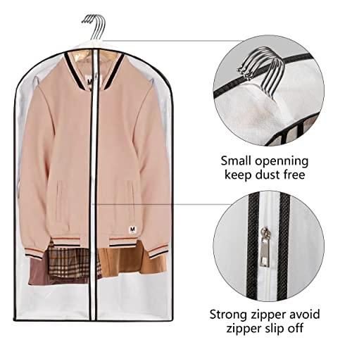 Mskitchen Hanging Clothes Storage with 4" Gusseted Garment Covers (Set of 6) - Clear Suit, Dress, Sweater, Shirt Protectors - 24"x 40"x 4" / 6 Pack - size: 24"x40"x4"/ 6 Pack