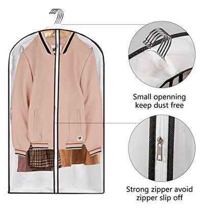 Mskitchen Hanging Clothes Storage with 4" Gusseted Garment Covers (Set of 6) - Clear Suit, Dress, Sweater, Shirt Protectors - 24"x 40"x 4" / 6 Pack - size: 24"x40"x4"/ 6 Pack