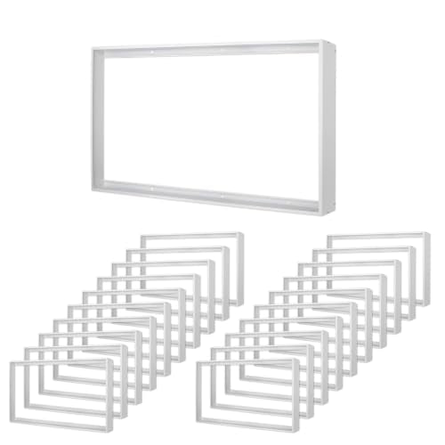 20 Pcs 4x2FT Aluminum Surface Mount Kit for LED Flat Panel Light, Surface Mounting Bracket Kit, 48"x 24" Ceiling Light Frame, Good for Panel and Drop Ceiling Troffer Light Fixtures - color: 2*4, size: 20 Pack