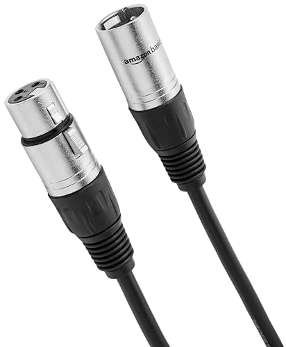 Amazon Basics XLR Male to Female Microphone Cable for Speaker or PA System, Recording Studio, All Copper Conductors, Low Noise Shielding, 6MM PVC Jacket, 6 Foot, Black - size: 6 Feet, style: 1-Pack