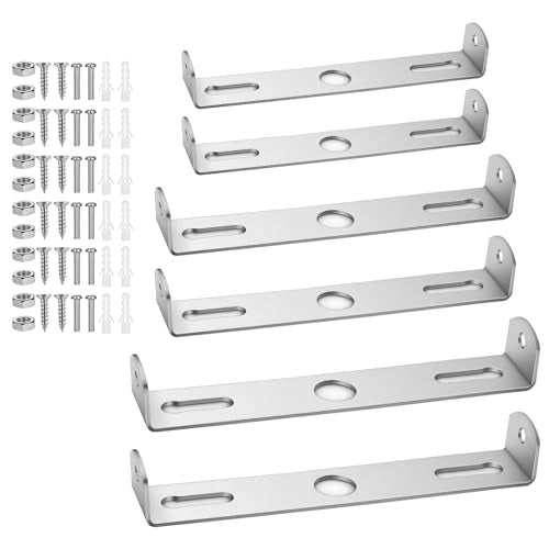 6PCS Light Fixture Mounting Bracket Square Kit,4.1-4.7 Inch Universal Light Fixture Mounting Bracket Lamp Crossbar Hardware Set for Ceiling Pendant Lights Crossbar Kit Sconce Mountings Plate withScrew