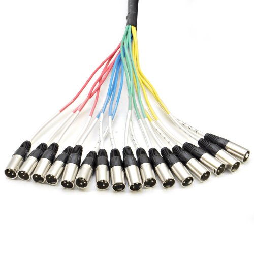 Seismic Audio - SAXT-16x15M - 16 Channel 15' XLR Male to 1/4" TRS Snake Cable - size: 15 Foot - 16 Channel