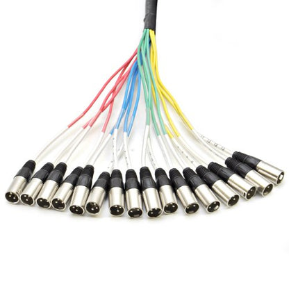 Seismic Audio - SAXT-16x15M - 16 Channel 15' XLR Male to 1/4" TRS Snake Cable - size: 15 Foot - 16 Channel