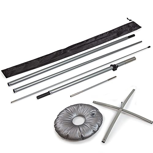 Premium Large Feather Flag Pole Set – Swooper Flag Pole Set Includes (5) Poles, (1) Cross Base & Weight Bag, and (1) Carrying Bag – Fits 2.6ft x 11.2ft Feather Flags (No Flag Included) - size: Premium/Cross Base + Weight Bag
