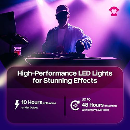 Ape Labs Mini 2+ Ultra Efficient LED Uplighting with Remote (Sold Separately) & 10 Hours Battery Life for Weddings, DJs & Event Lighting - IP65 RGBaW Spotlight with MusikMode & DMX App Control - Solo - color: Creme, size: Solo
