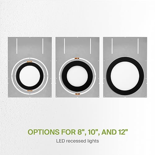 ASD 24 Pack New Construction Mounting Plate Round Hole - 8/10/12 Inch Flat Galvanized Steel Wafer Light Rough In Plate, Universal Light Fixture Mounting Bracket for LED Recessed Lighting - color: Asymmetric 8-10-12", size: 24 Pack