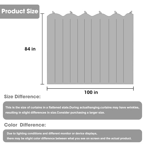 Room Divider Blackout Curtain Track Curtains Wall Dividers Panels Screen for Living Rooms Bedroom Office Privacy Partition Separation, W100 × L84 Inch,1 Panel, Beige - color: Beige, size: 100"W x 84"L (Pack of 1)