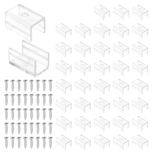 PATIKIL LED Strip Light Clips, 48pcs Mounting Bracket Fixing Clips Plastic Clamp Holders with 304 Stainless Steel Screws for 12mm-12.5mm Width Neon RGB Light Cable Ribbon - size: 12mm-12.5mm
