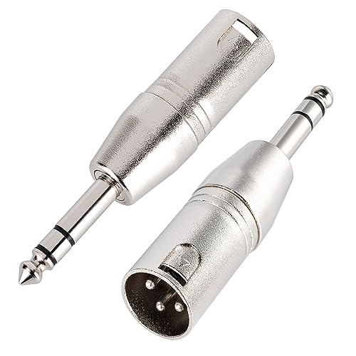 LanSenSu 4-Pack XLR Male to 1/4" TRS Adapter, Balanced Female XLR to Quarter Inch 6.35mm Male Adapters - style: XLR Male to 1/4" TRS Adapter