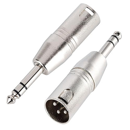 LanSenSu 4-Pack XLR Male to 1/4" TRS Adapter, Balanced Female XLR to Quarter Inch 6.35mm Male Adapters - style: XLR Male to 1/4" TRS Adapter