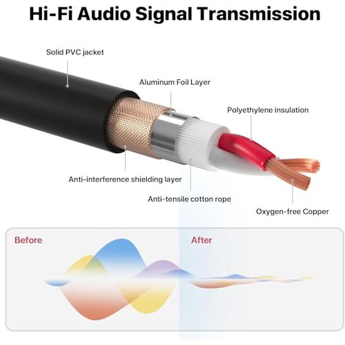 3.3FT-1 Pack 3.5mm TRS to 2 XLR Cable, Black, Unbalanced 1/8 TRS Male to Dual XLR Female, Y Splitter Breakout Cable, 3-Pin, Pure Copper and Plated Connectors for Smartphone