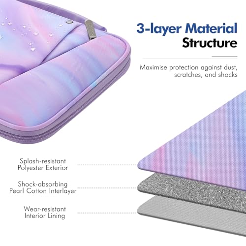 MoKo 9-11 Inch Tablet Sleeve Carry Case Padded Protective Bag with Handle | Fits New 11-inch iPad Air 4 2026/Pro M5/ A16, iPad 10th/Air 5/4th 10.9, i-Pad 9/8th 10.2,Tab S9/S8 11, Fantasy Purple - color: Fantasy Purple, size: 9-11 Inch