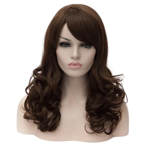 Cying Lin 18" Long Curly Dark Brown Beehive Wig Heat Resistance Fiber Synthetic Hair Party Natrual Wigs Peluca (DARK BROWN) - color: DARK BROWN