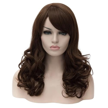 Cying Lin 18" Long Curly Dark Brown Beehive Wig Heat Resistance Fiber Synthetic Hair Party Natrual Wigs Peluca (DARK BROWN) - color: DARK BROWN