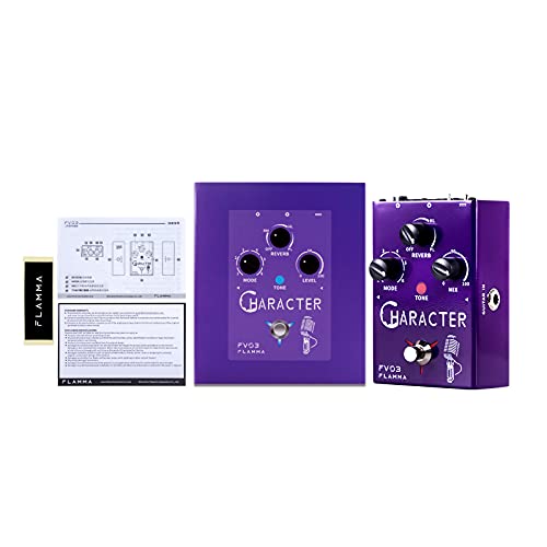 FLAMMA FV03 Vocal Effects Pedal Voice Processor Vocal Amplifier Stompbox Voice Changing Sounds Like Robot Male Female Baby with Delay Reverb Effects for Polishing Up Vocals Includes Guitar Playing - color: FV03 Voice Change