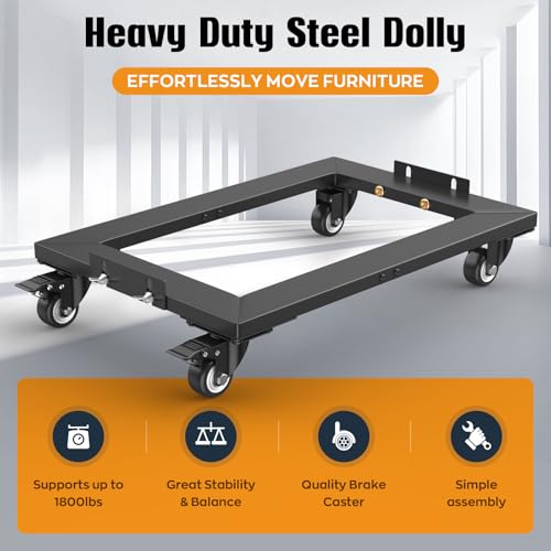 IMAYCC Furniture Moving Dolly 1800LBS, Heavy Duty Dolly cart with Wheels, Reinforced Steel Frame Moving Dolly 4 Wheels with Brake 23.4" x 15.7" Furniture Dolly 2 Packs - size: 2 Packs