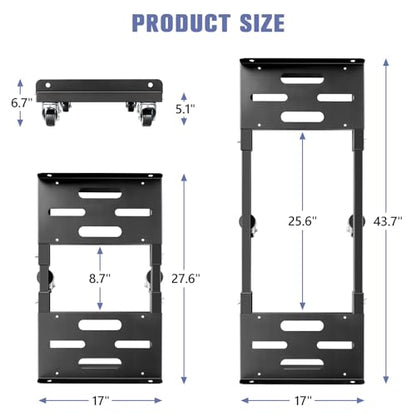 KEDSUM 2000LBS Heavy Duty Moving Dolly with 6 Swivel Wheels, Furniture Dolly with 100% Thicken Steel Frame, Expandable Appliance Dolly Cart Up to 43.6" Wide, All Terrain Used for Building Materials - size: 2.5“ wheel