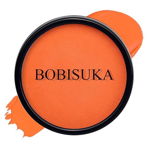 BOBISUKA Orange Face Body Paint, Water-Based Face Painting Kit & Body Paints, Safe Non-Toxic Facepaint for Halloween Pumpkin Scarecrow Fox Leopard & Tiger Makeup, Costume Cosplay Party Theater & Stage - color: Orange