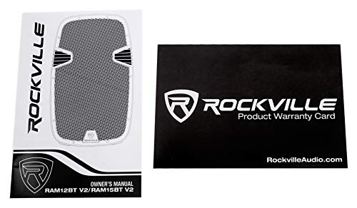 Rockville RAM12BT 12" Rechargable Powered 600W PA Speaker, 2 Mics, Bluetooth - size: 12 inch