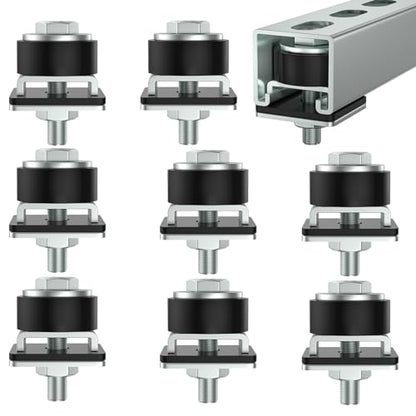 SKTREX Anti-Skid designTrolley Roller Wheels Limit Trolley Assembly Positioning for Unistrut Strut Channel with 1-5/8" Wide and All 1-5/8" or Taller Strut Channel Pack of 8 - style: Anti-slip design Pack of 8