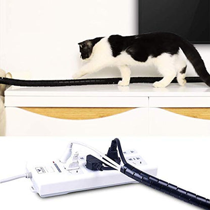 10FT Cable Management Sleeve Cord Bundler 0.8" Diameter w/Zip Clip Zipper Wire Wrap Cord Organizer Cable Tube Hider Flexible & Expandable Home & Office Wire Concealer for PC TV Computer Cinema - size: 0.8" Dia