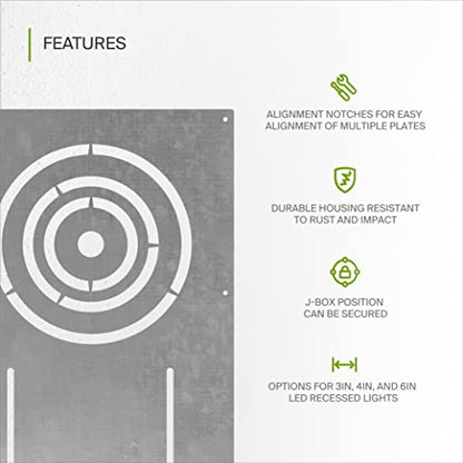 ASD 48 Pack New Construction Mounting Plate Round Hole - 3/4/6 Inch Flat Galvanized Steel Wafer Light Rough In Plate, Universal Light Fixture Mounting Bracket for LED Recessed Lighting - color: Asymmetric 3-4-6", size: 48 Pack