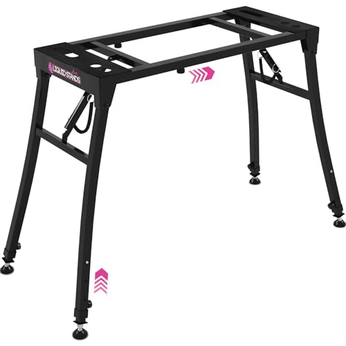 Liquid Stands Collapsible Piano Keyboard Stand - Adjustable and Portable Heavy Duty Music Stand for Kids & Adults - Fits 54-88 Key Electric Digital Pianos - Sturdy Musical Keyboard Table