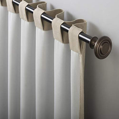 Sun Zero Hampshire Velvet Noise Reducing Thermal Extreme 100% Total Blackout Back Tab/Rod Pocket Curtain Panel, Ecru Off-White, 50"W x 84"L (1 Panel) - color: Ecru Off-white, size: 50"W x 84"L (Pack of 1)